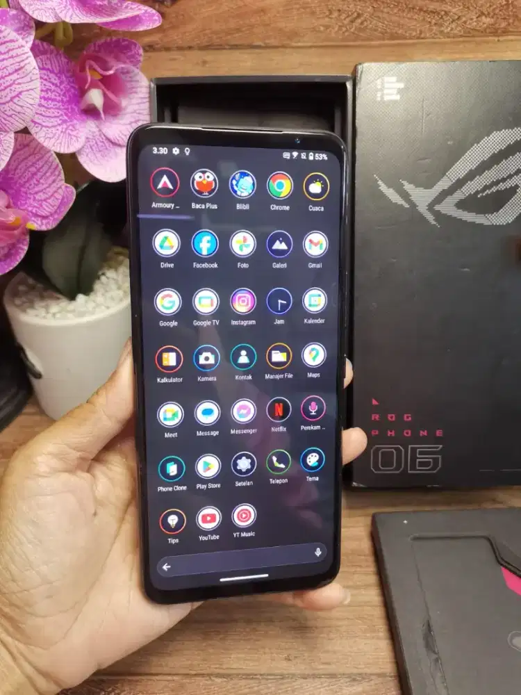Assus ROG 6
Ram 8/256gb 
Black
Kondisi 98% mulus
Lengkap fullset ori