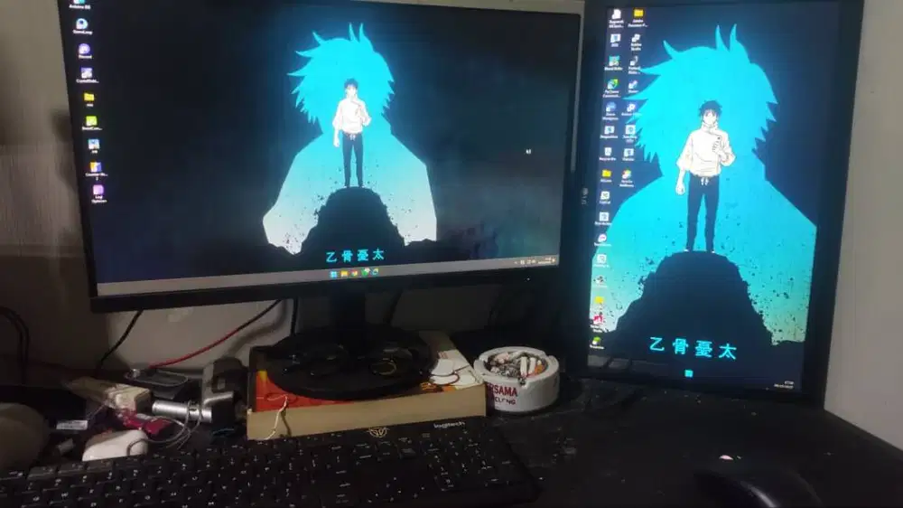 PC Fullset AMD Ryzen 5 4600G RAM 16gb SSD 256gb + 2 Monitor