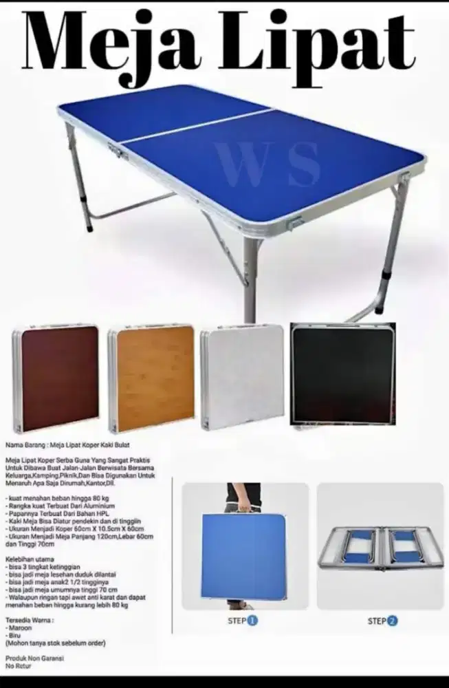 Meja lipat praktis