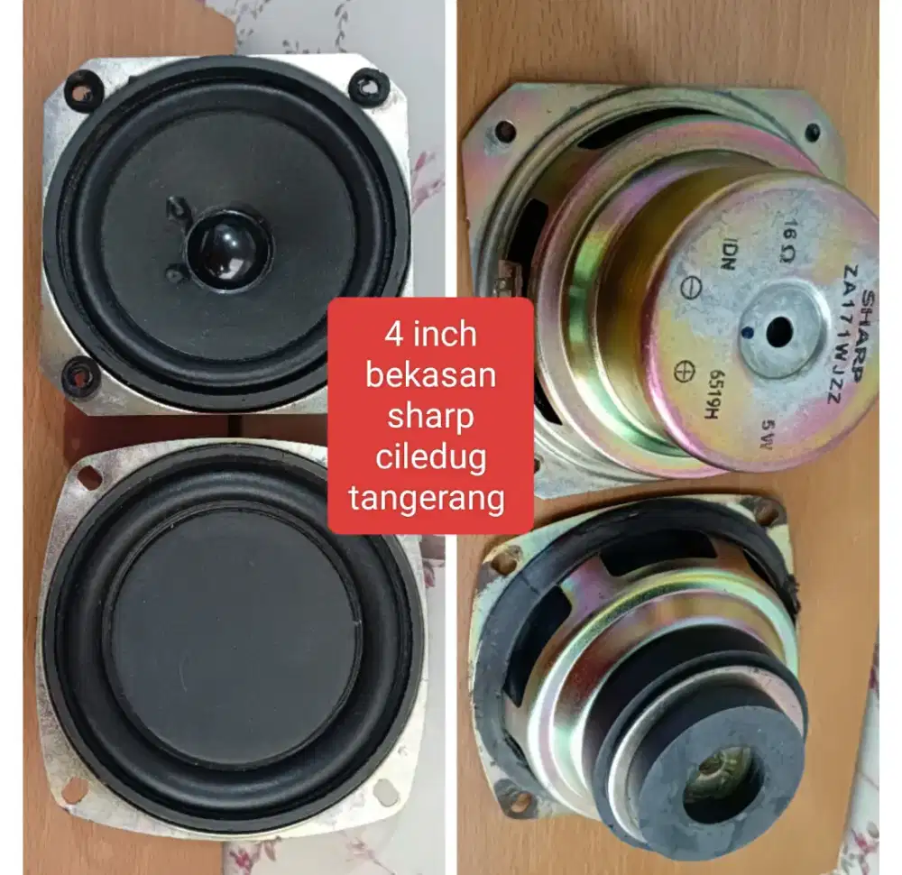 Speaker Sharp 4 inch 2 biji, harga pass/nett