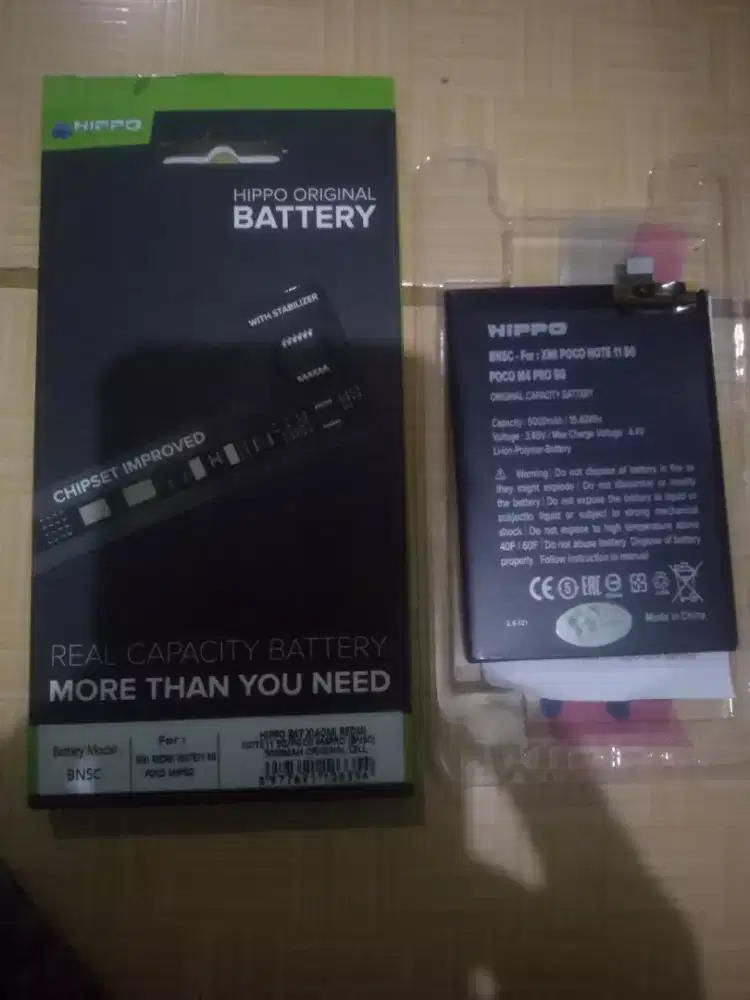 Batre Hippo Original HP Poco M4 Pro 5G / Redmi Note 11 5G, 5000mAh.