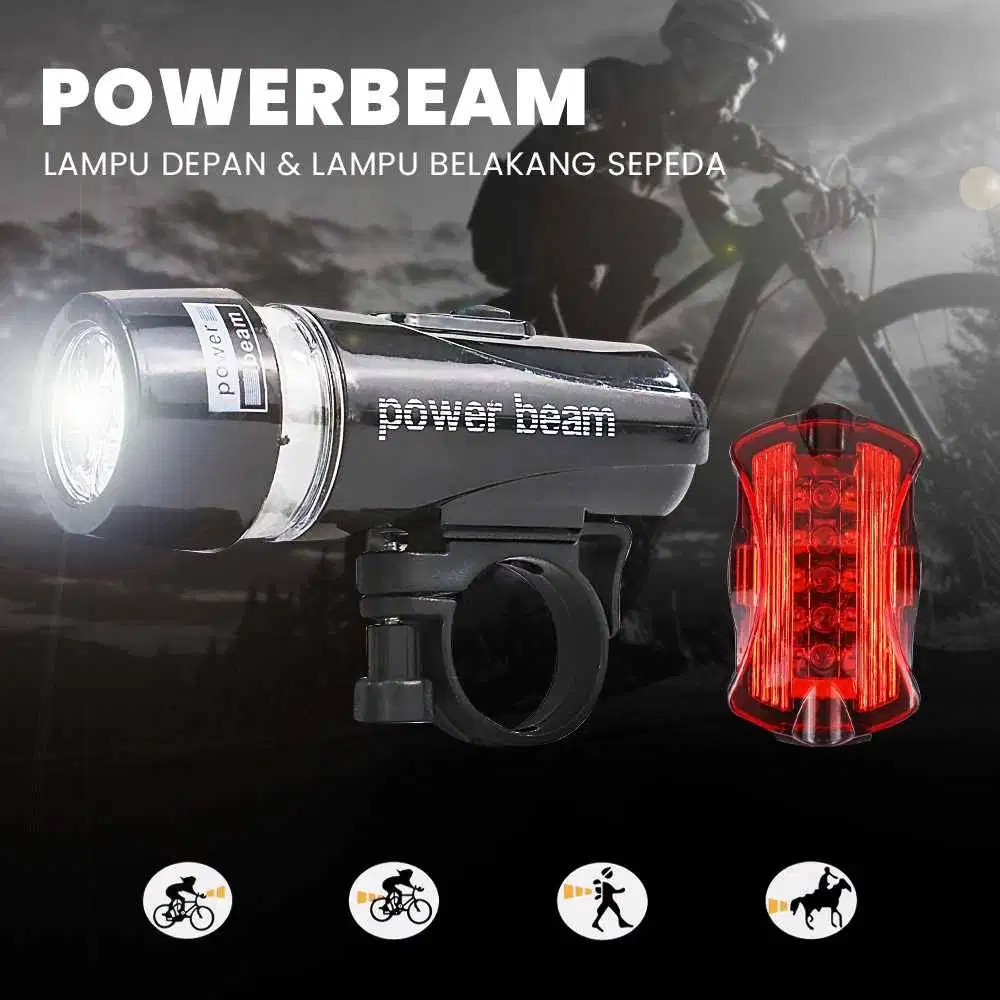Satu Paket Lampu Sepeda Depan dan Belakang