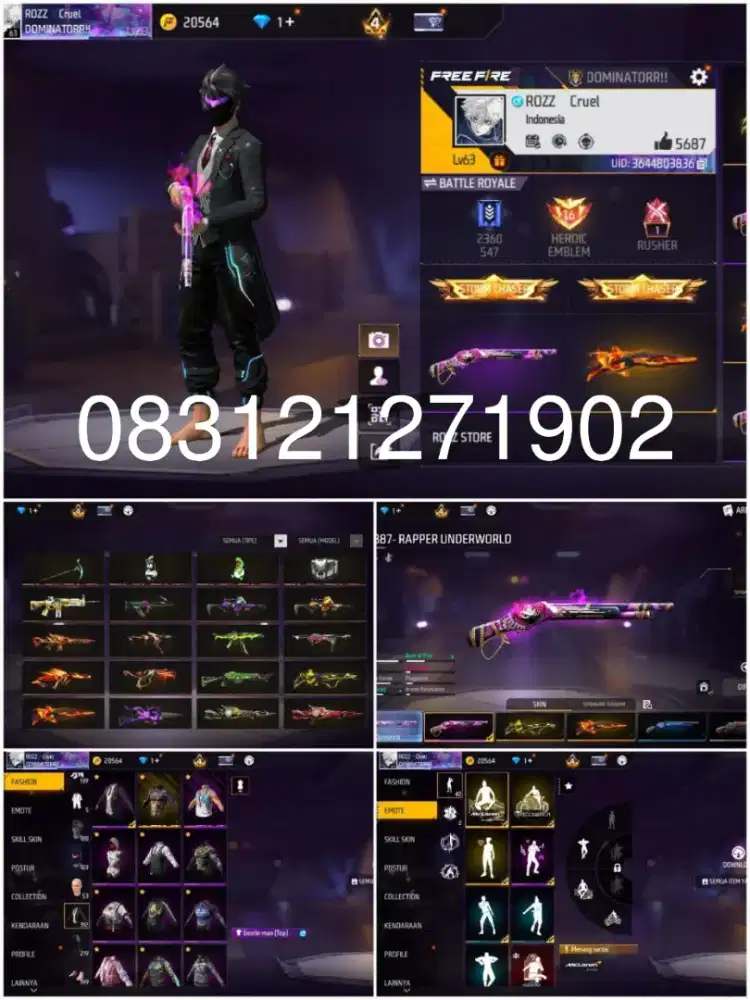 jual akun game free fire terbaru 2025