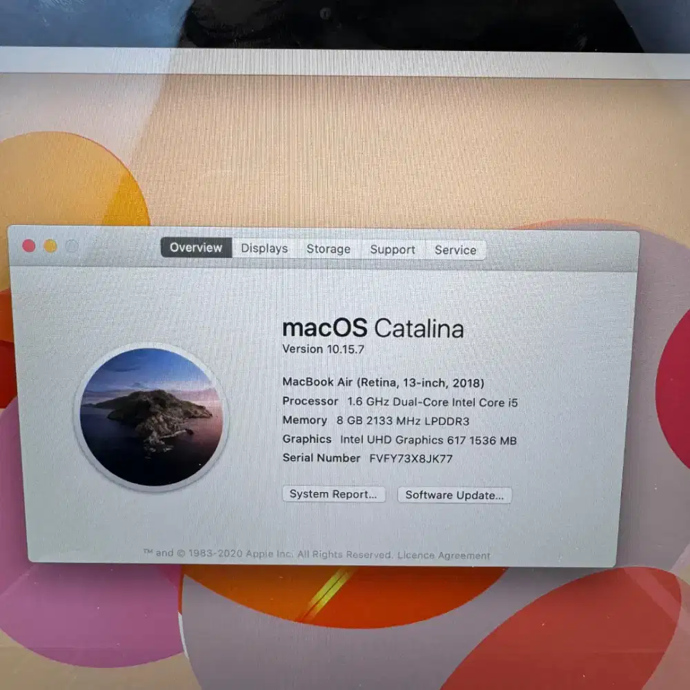 Macbook Air 2018 13 Inch Ram 8 Ssd 128 lengkap full set Space Grey