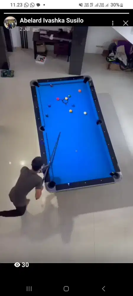 Meja Billiard Ukurang 8 Feat lengkap dengan stik dan bola import