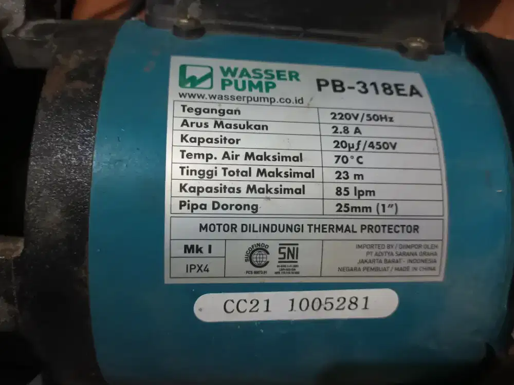 Mesin Air Wasser boster, baru rasa bekas krn salah beli