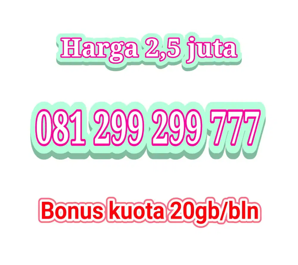 Nomor cantik simpati 777 bonus kuota
