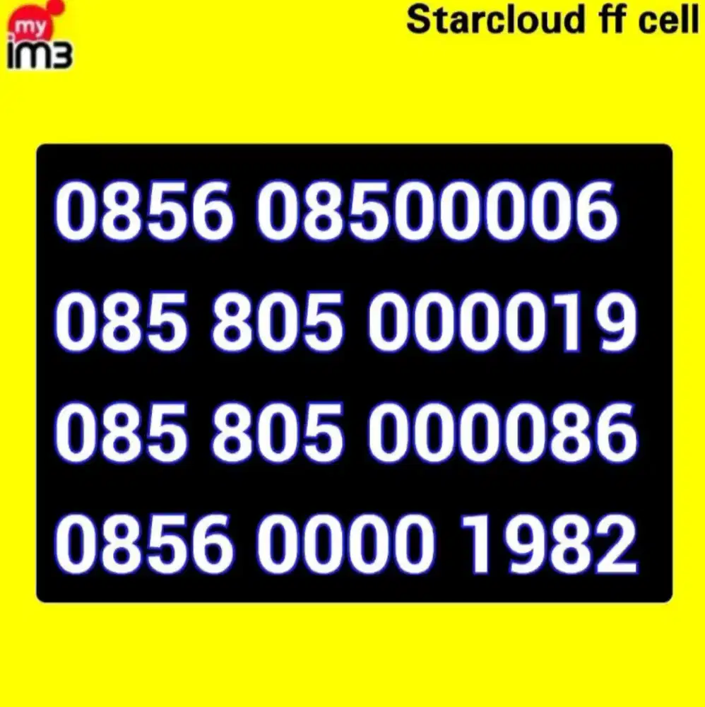 Perdana Nomor Cantik Indosat Im3 Kwartet 0000 1982