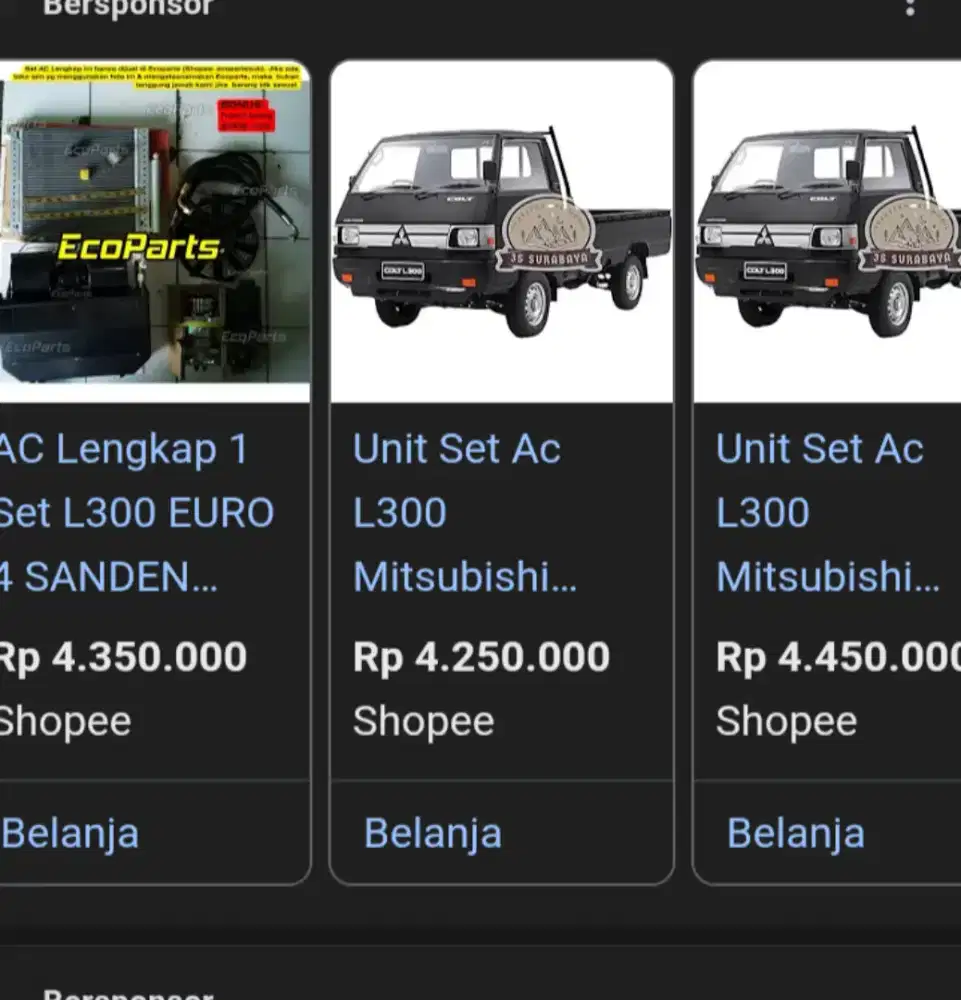 AC mobil Sanden L300  diesel seken lengkap msh bgs dingin murah meriah