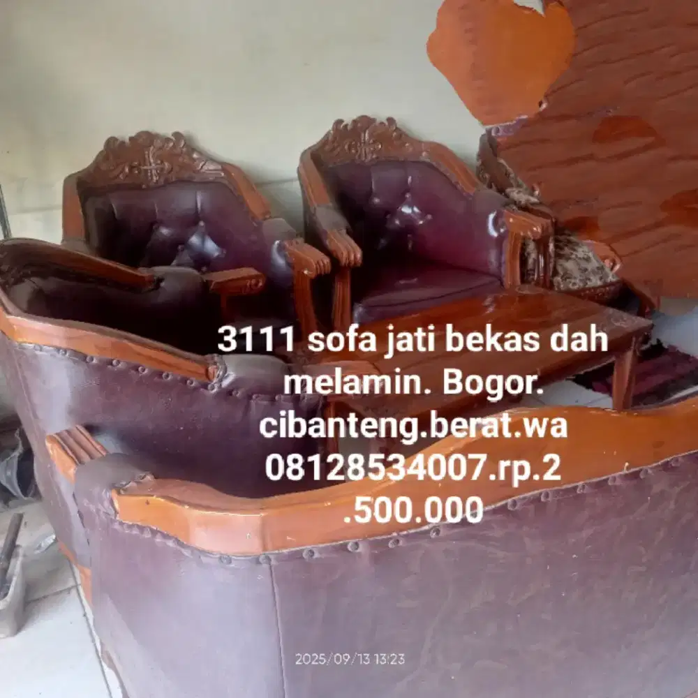 Per set meja tamu jati antik tua ukir bekas dah melamin Bogor