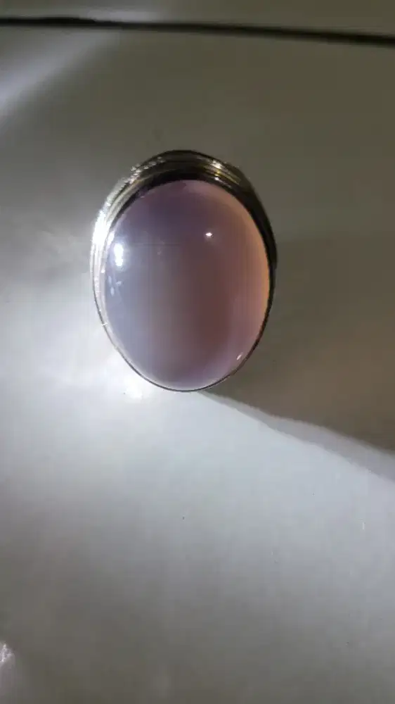 Cincin batu akik lavender baturaja size jumbo ring perak