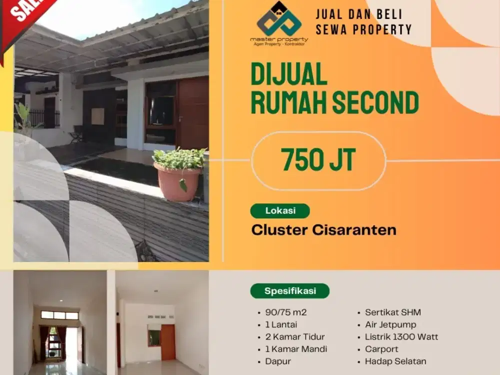 Jual cepat rumah di Cluster Cisaranten Kulon Arcamanik Kota Bandung