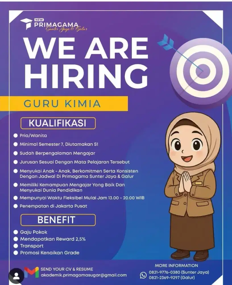 Lowongan Tenaga pendidik guru bimbel