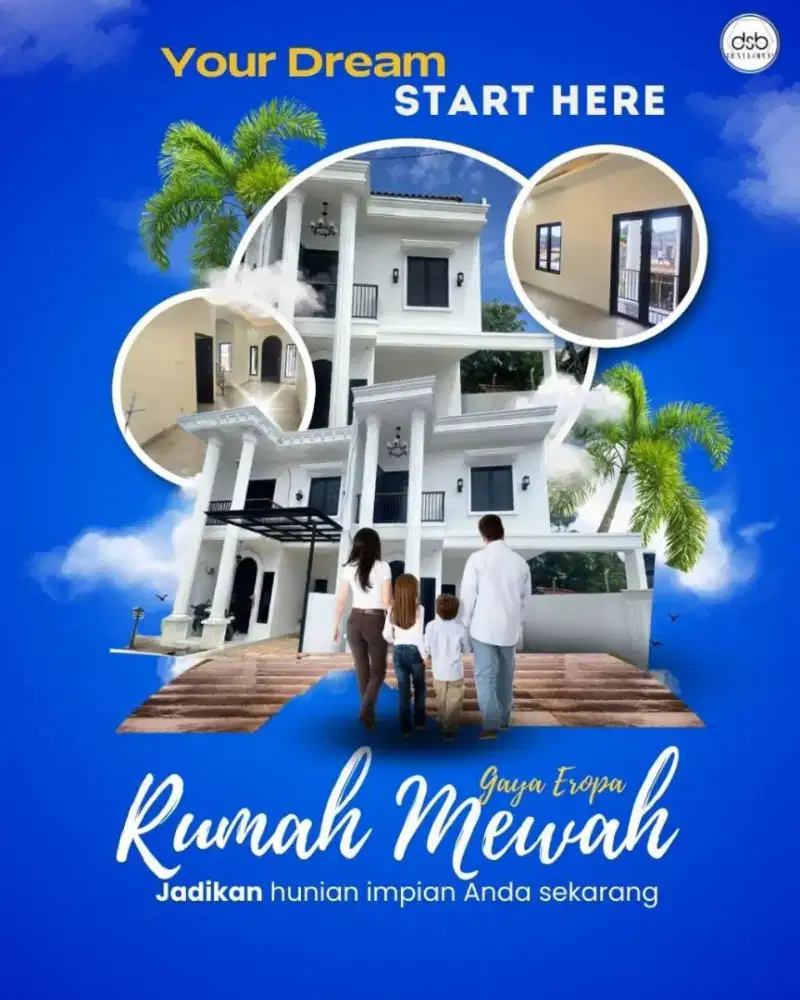 Rumah mewah Desain Eropa harga terjangkau bebas banjir