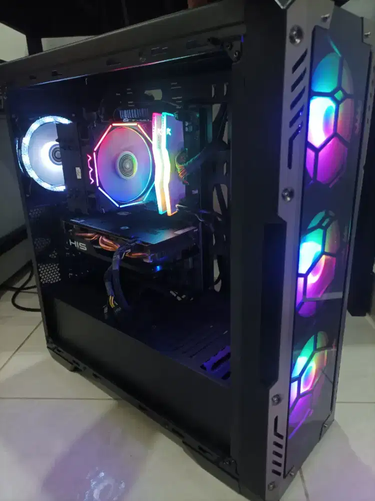 PC AMD RYZEN 5 5600 VGA RX 580 RAM 16GB RGB