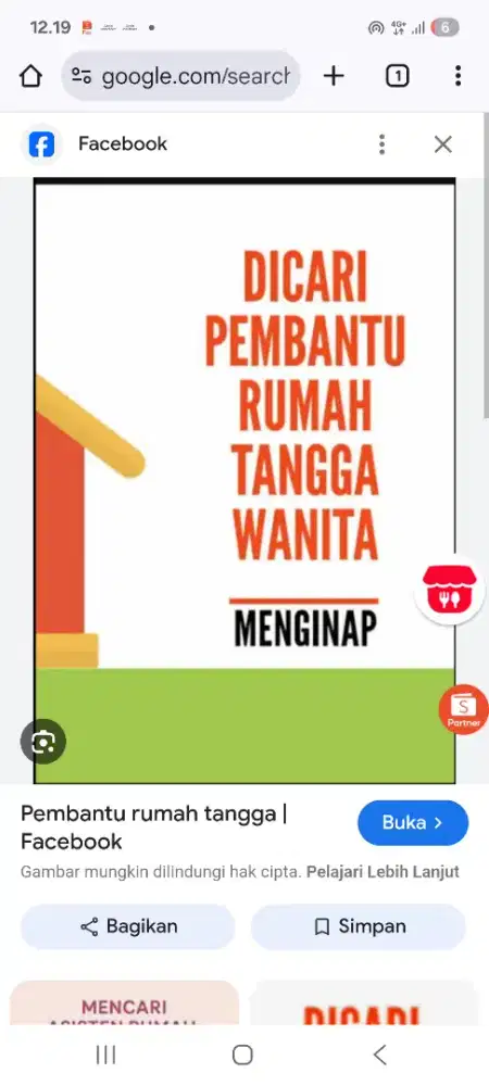 Dicari asisten rumah tangga perempuan single