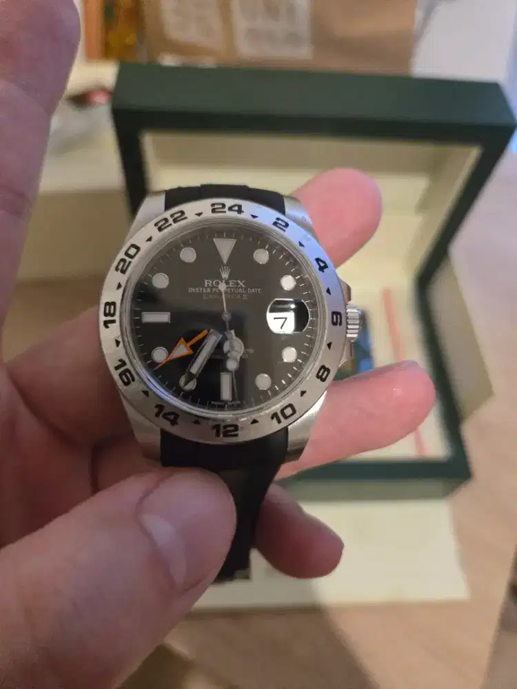rolex explorer II fullset box and papers reff 216570 bonus rubber B