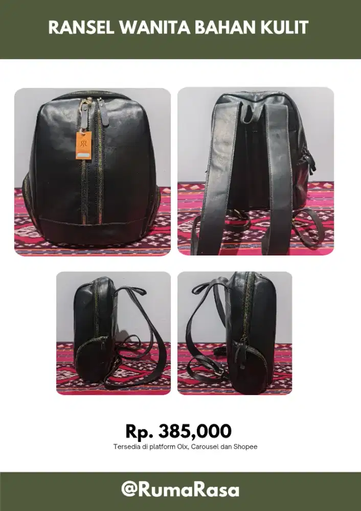 Tas ransel wanita bahan kulit