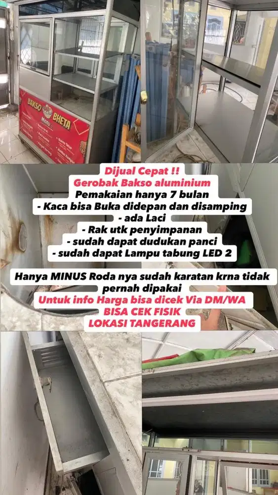 Gerobak Bakso atau bakmi aluminium