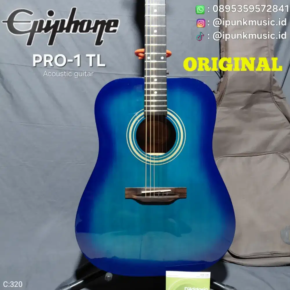 Epiphone Pro-1 TL Original Trans Blueburst gitar Akustik jumbo string