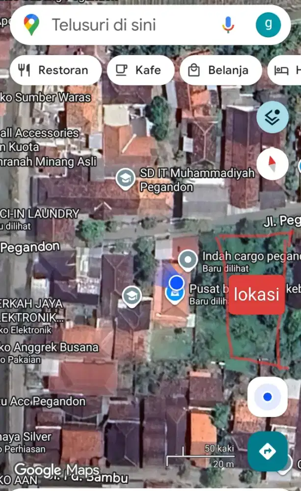 Dijual tanah strategis lingkungan Bisnis dipegandon