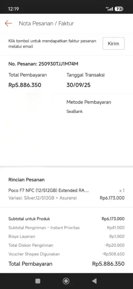 Handphone Poco F7 warna Silver 99% Like New Fullset (Nego Pertamax)