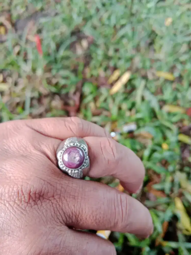 Batu ruby star natural ring alpaka super