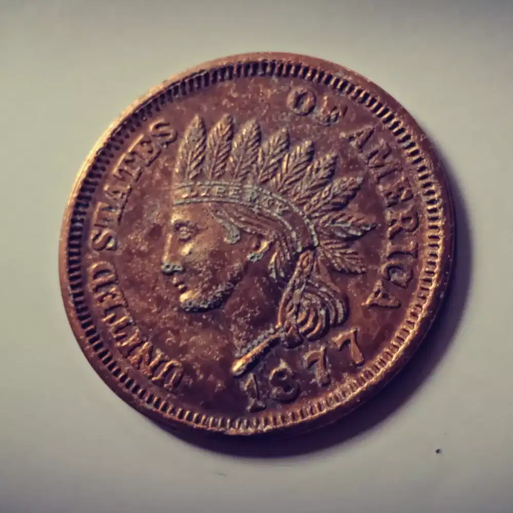 Koin Langka 1877 INDIAN HEAD JUMBO 78MM AMERIKA TINGGAL 1