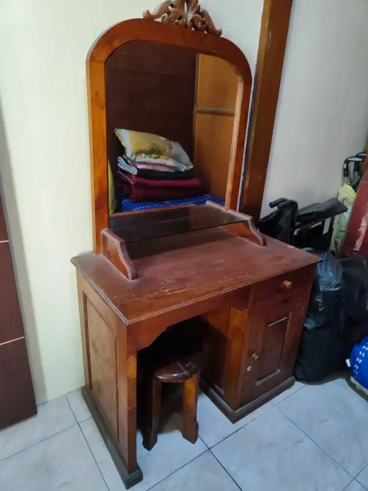 Meja Rias Kayu Jati Asli Premium