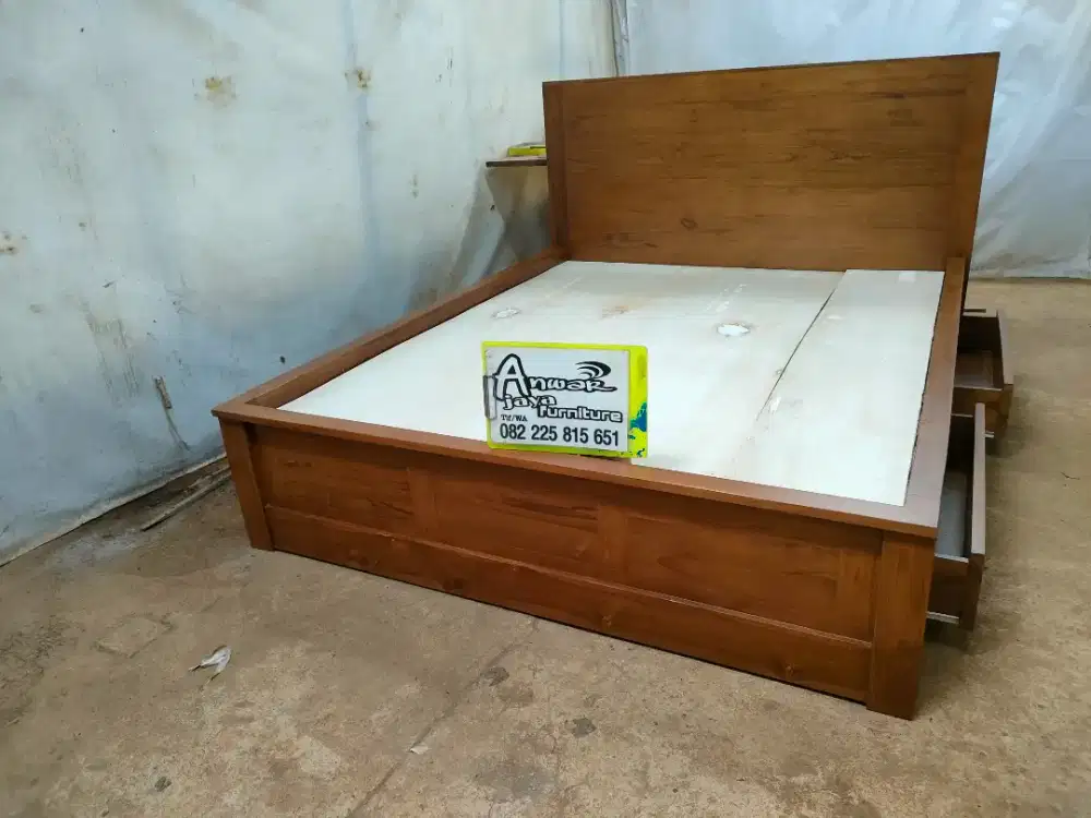 Tempat tidur dipan minimalis full kayu jati