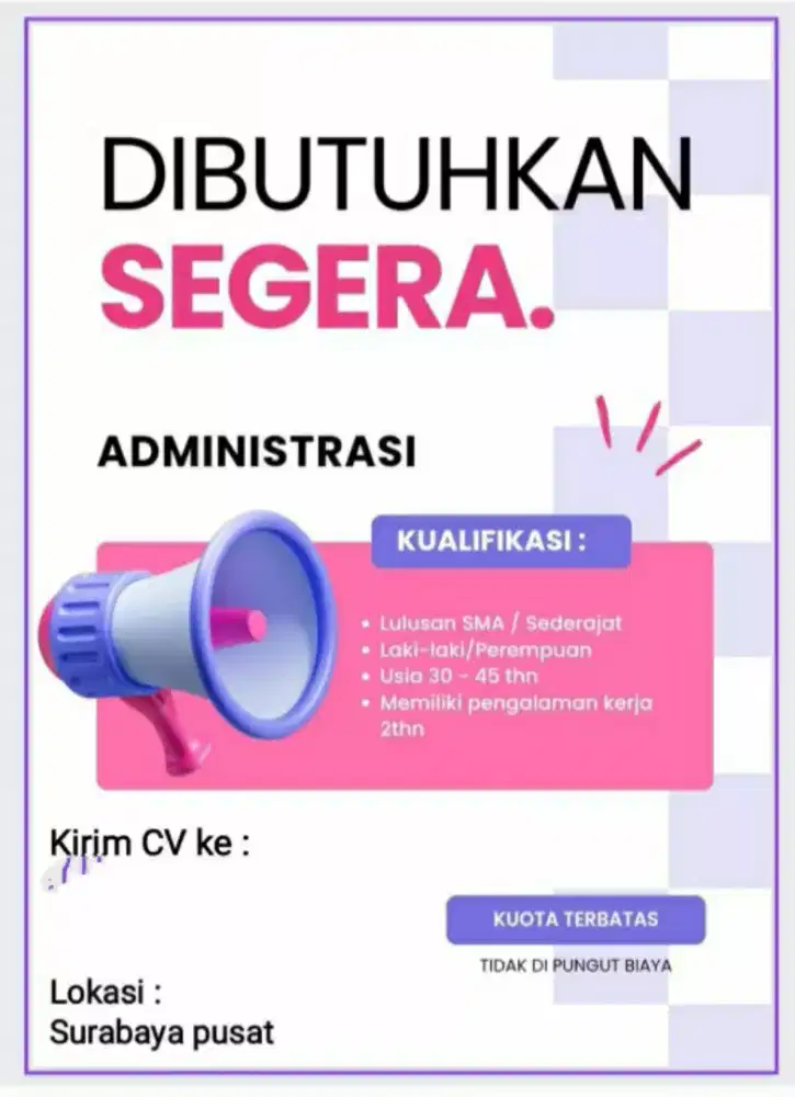 Lowongan kerja Administrasi