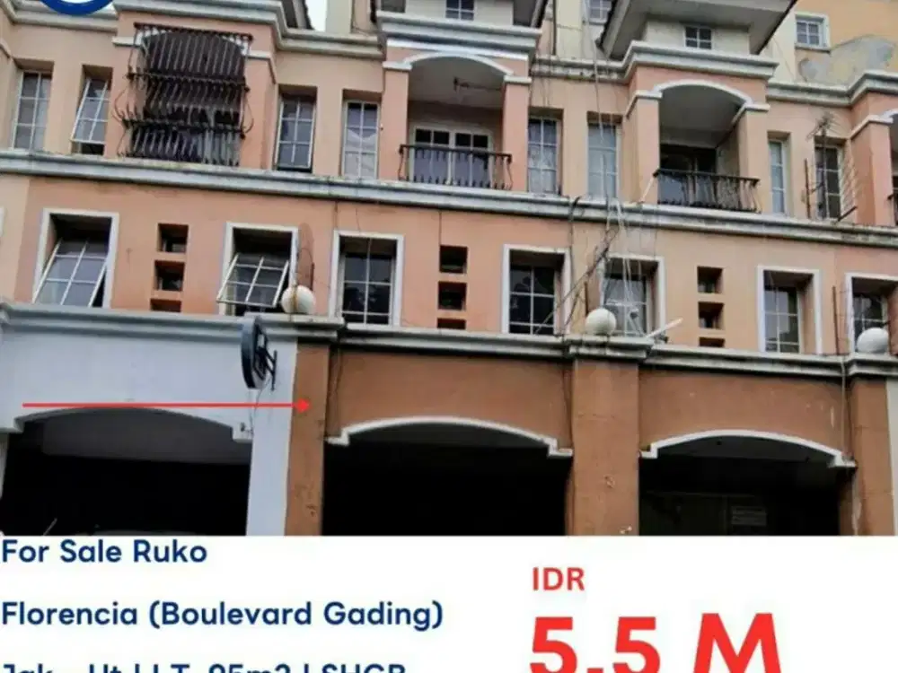 JUAL VIA AYDA RUKO FLORENCIA BOULEVARD  KELAPA GADING JAKARTA UTARA