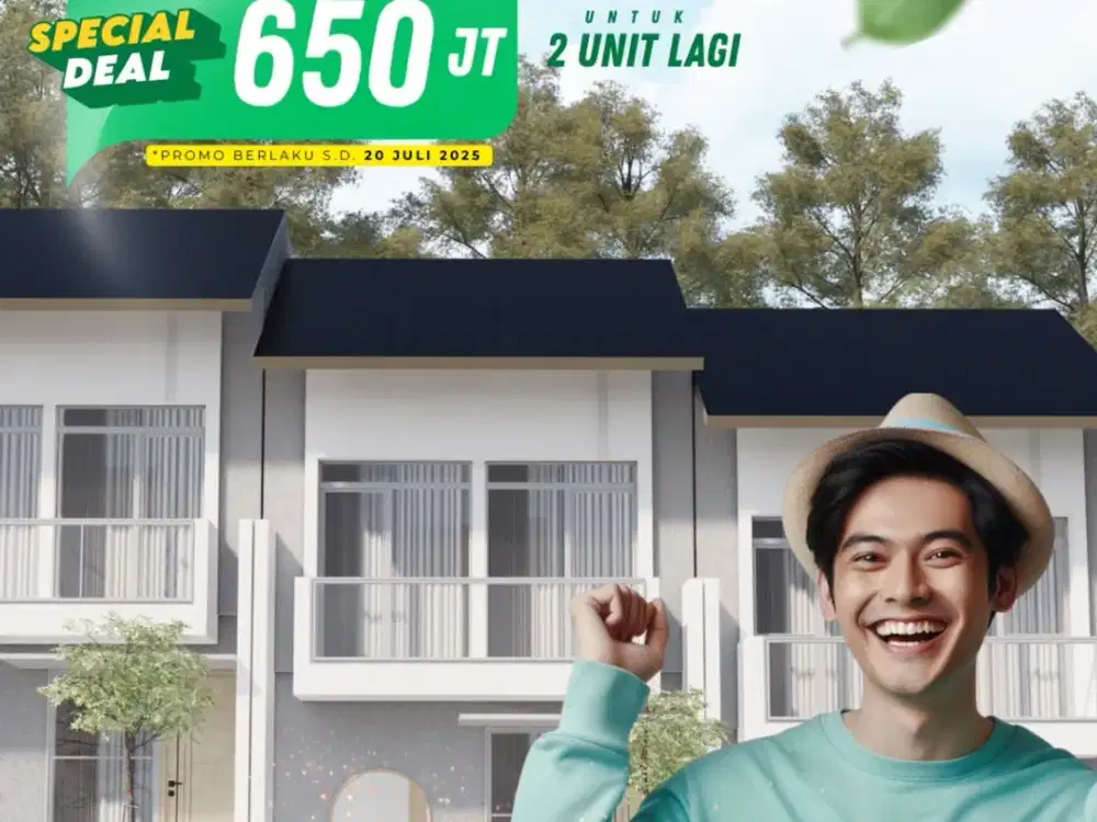 Rumah indent free design 2 lantai harga nego santai