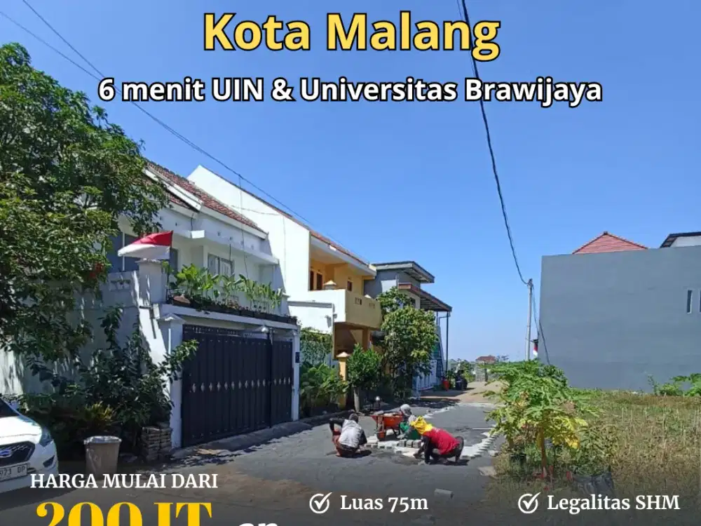 Dijual Tanah Merjosari Kota Malang 7 Menit UB, UIN Cocok untuk kost