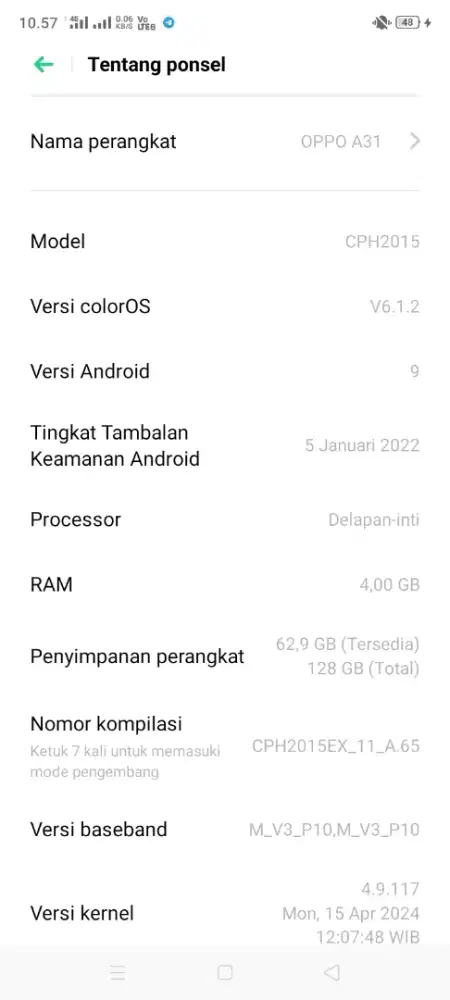 Oppo A31. 4/128 batangan