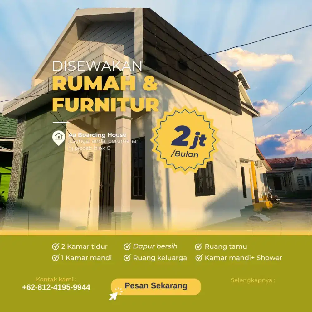 Aa Boarding house Disewakan rumah