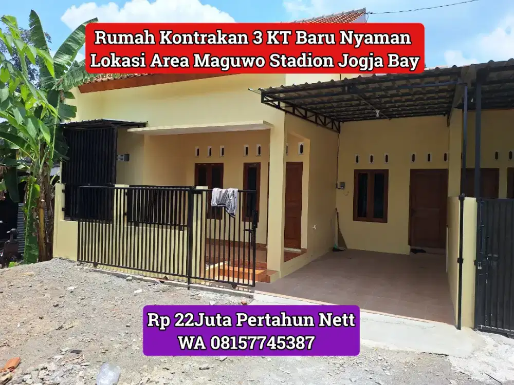 Rumah disewakan Maguwo Jogja Bay Stadion 22Jt Nett Baru Minimalis