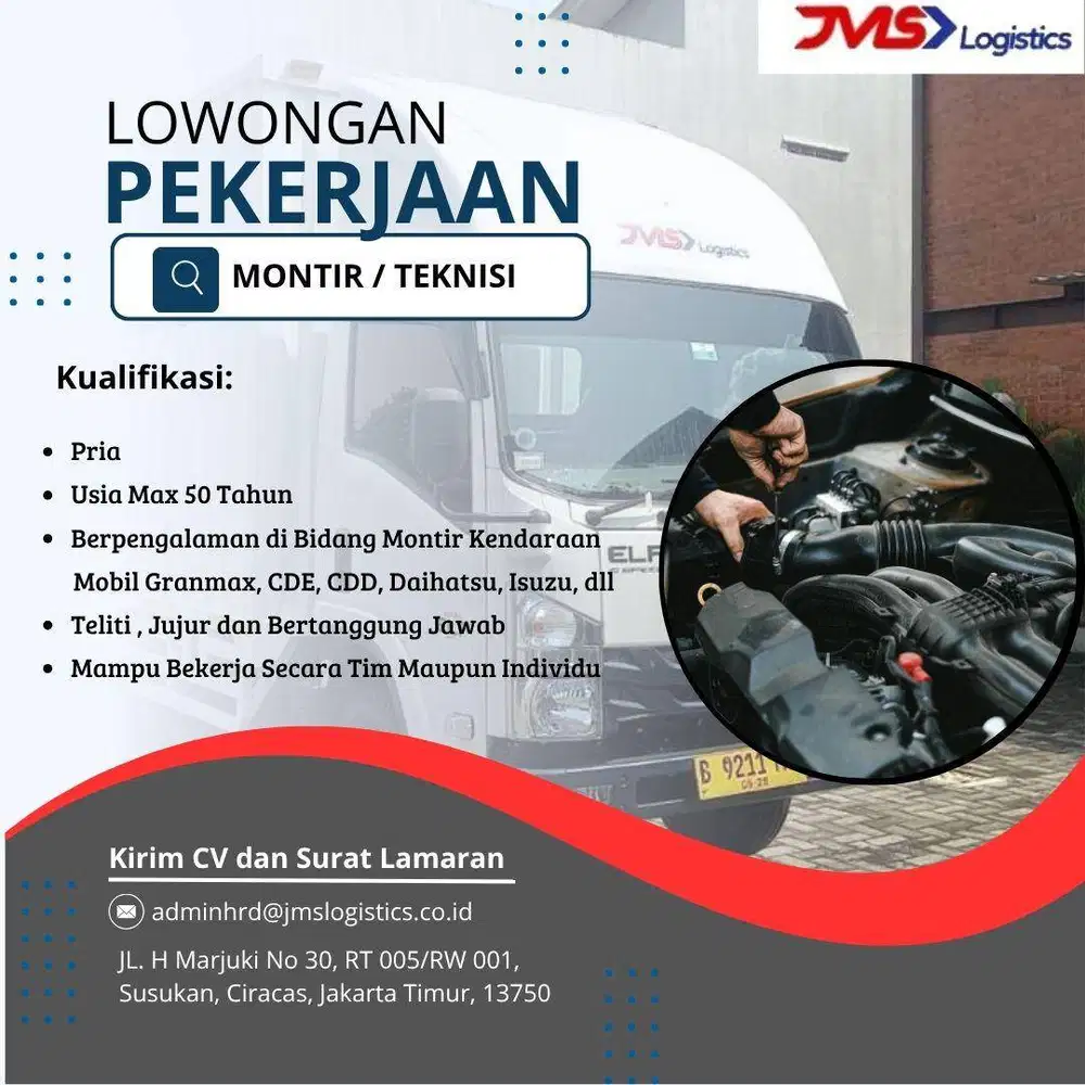 Lowongan Kerja Montir / Teknisi Kendaraan Mobil