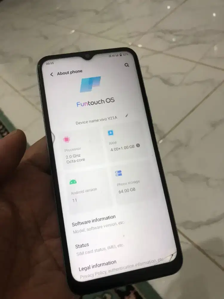 Vivo Y21A batangan garansi resmi bukan refurbished 4/64