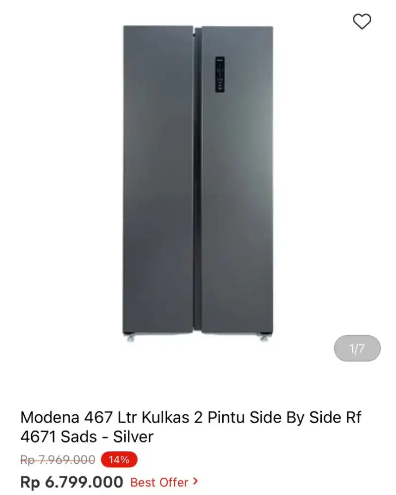 KULKAS MODENA SBS RF 4671 SADS 467LTR