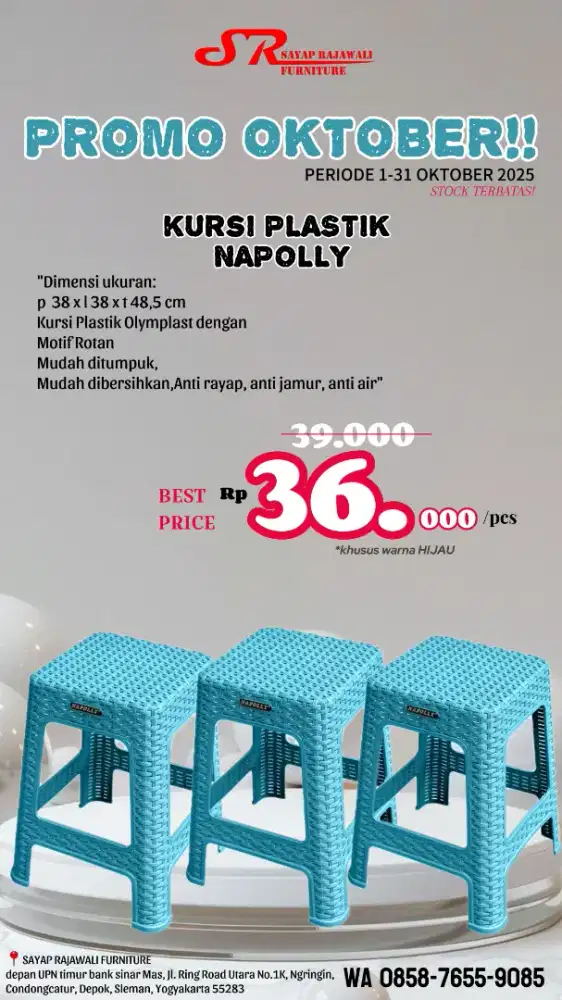 Promo kursi plastik murah area jogja (fir)