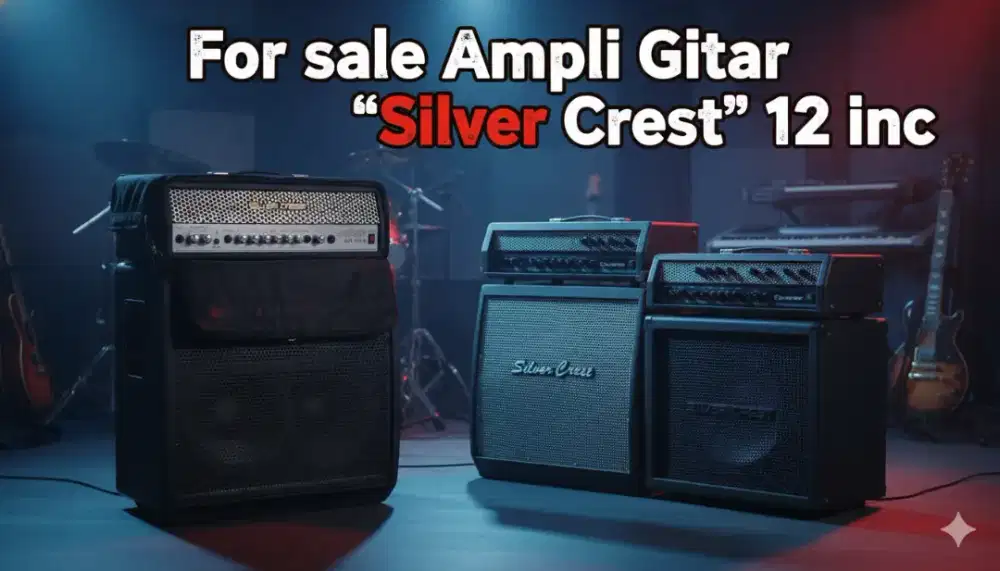Borong 3 Ampli Gitar silver Crest 12 inc siap Tempur