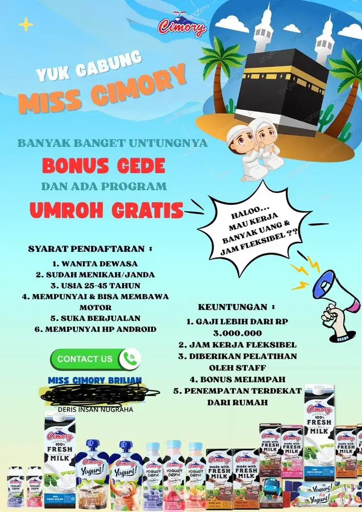 Lowongan untuk menjadi miss cimory