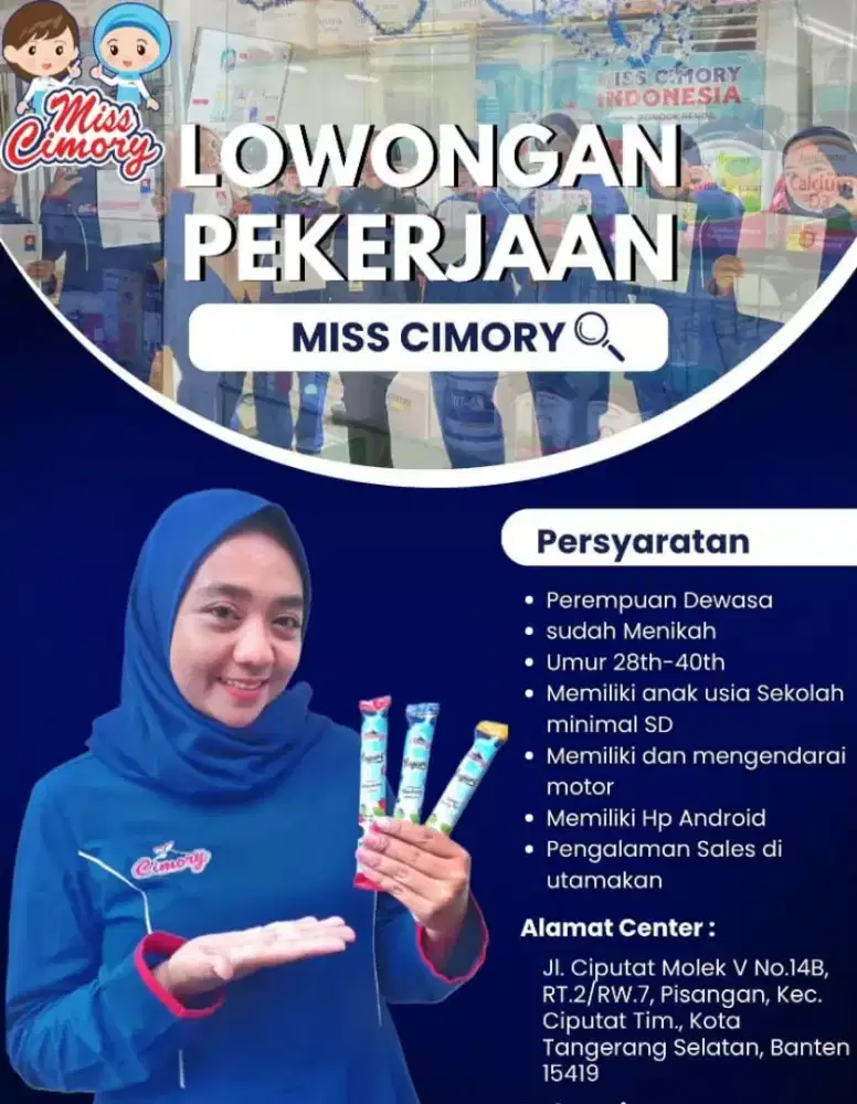 LOKER MISS CIMORY CIPUTAT, REMPOA, PAMULANG DAN SEKITARNYA