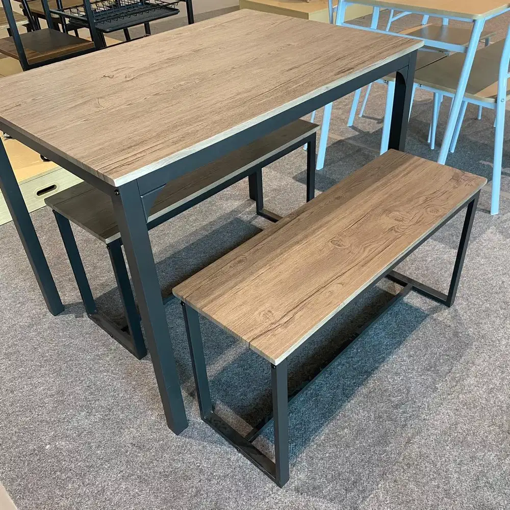 SET MEJA MAKAN KURSI BENCH MINIMALIS ‼️