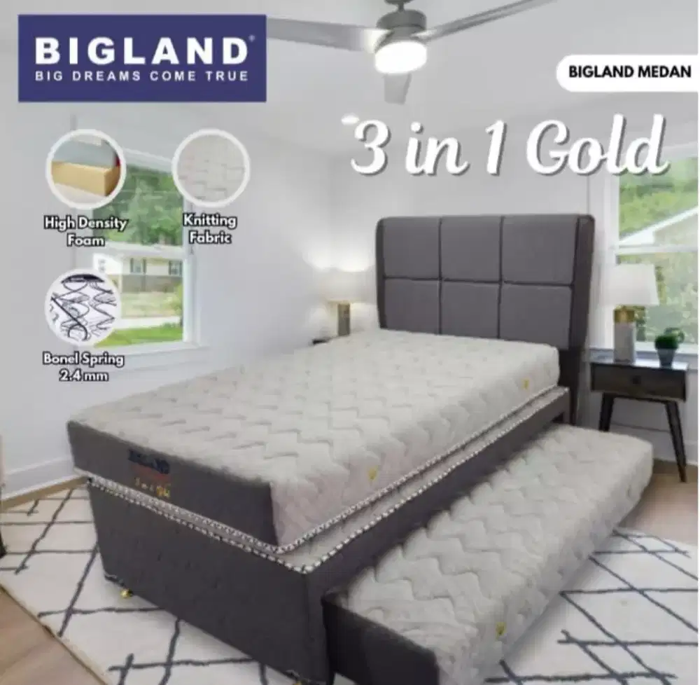 BED DORONG BIGLAND 3 IN 1 GOLD, BED SORONG 3 IN 1 NEW MODERN