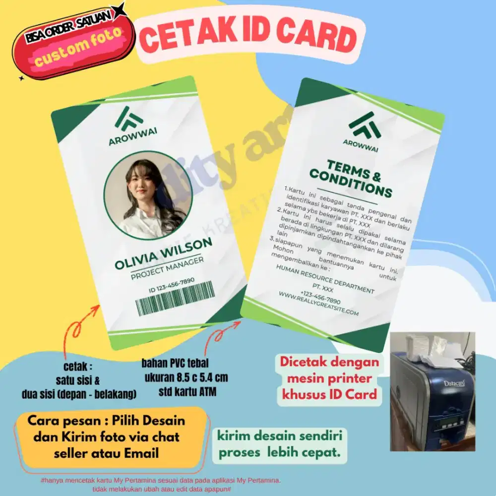 Cetak id card dua sisi