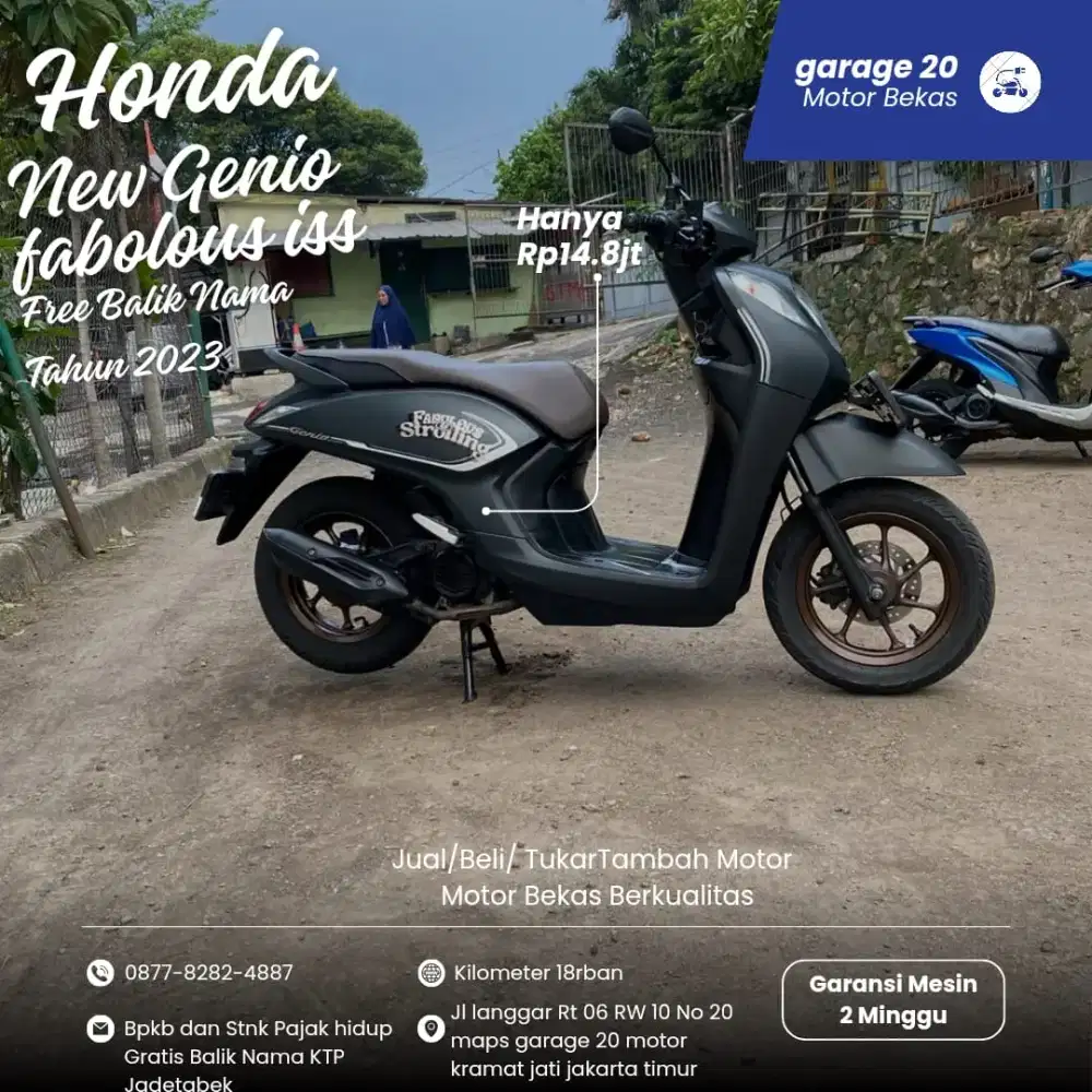 Honda Genio 110cc cbs iss Tahun 2023 free balik Nama Jabodetabek