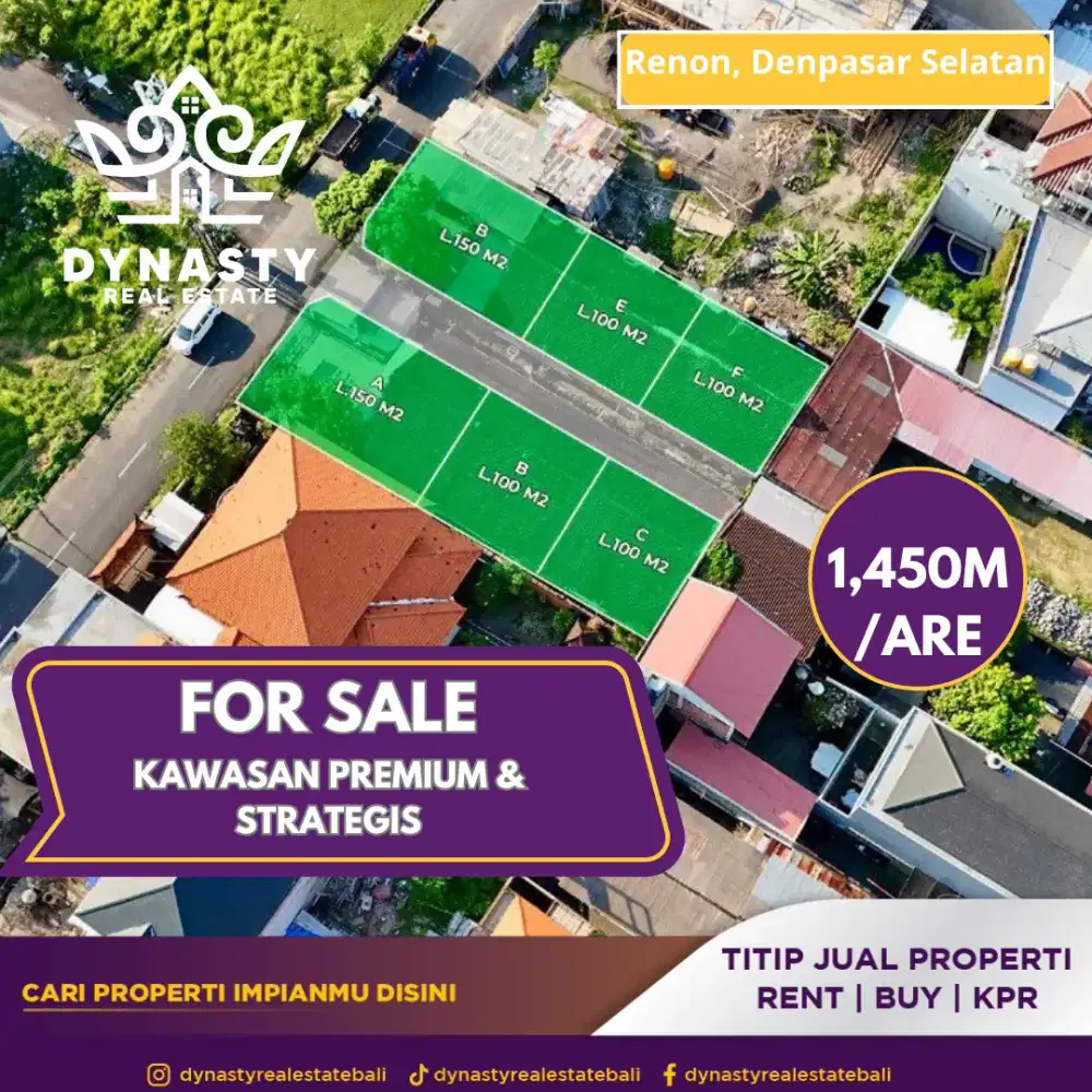 Tanah kavling lokasi strategis di Renon kawasan premium