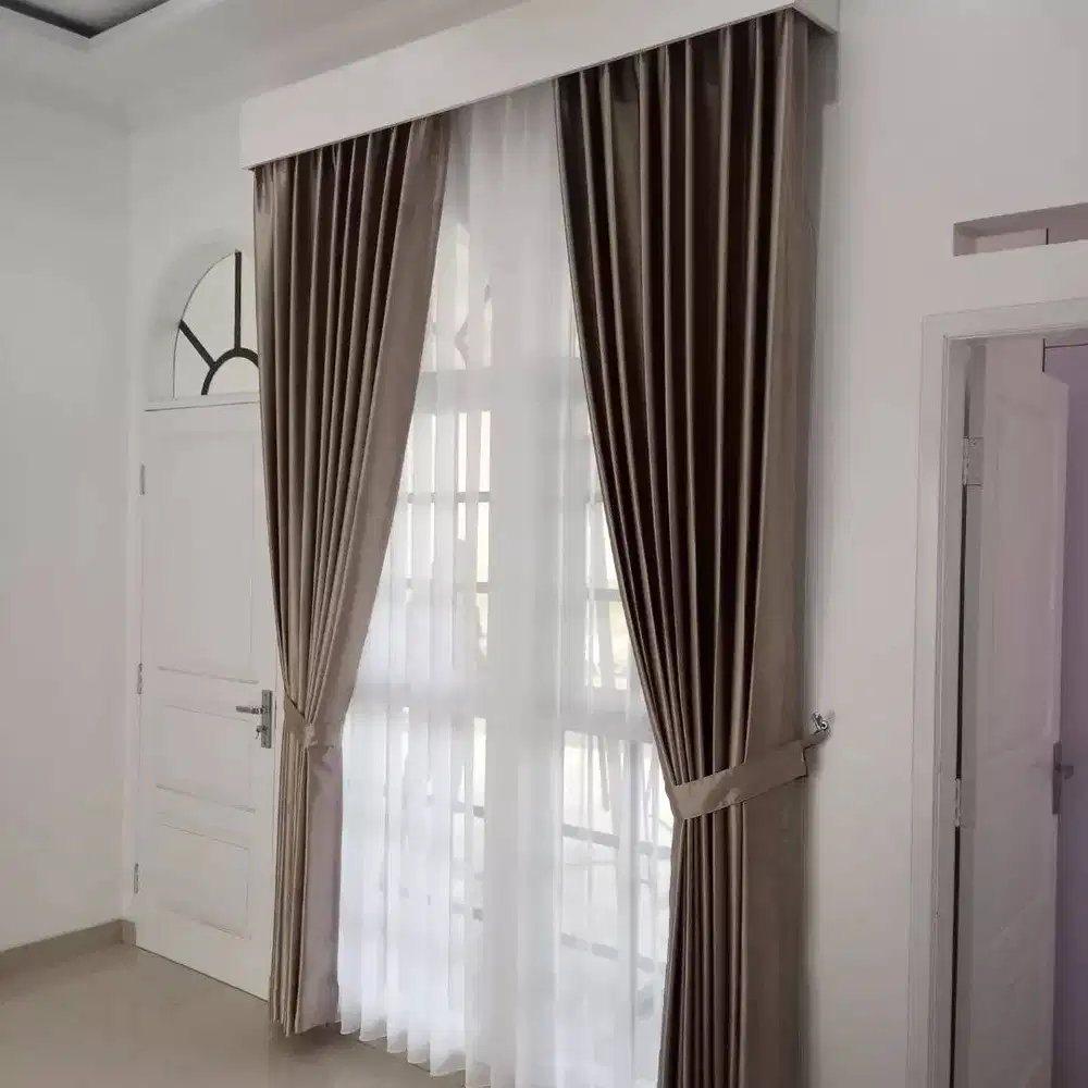 Jual Gorden Blackout Pasang Skat Klinik Hordeng Pintu Gordyn Vitrase